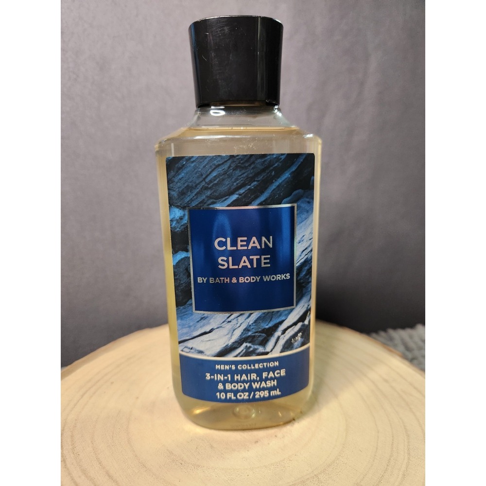 Bath & Body Works Clean Slate Men 3 in‎ 1 Face Hair & Body Wash 10 oz New